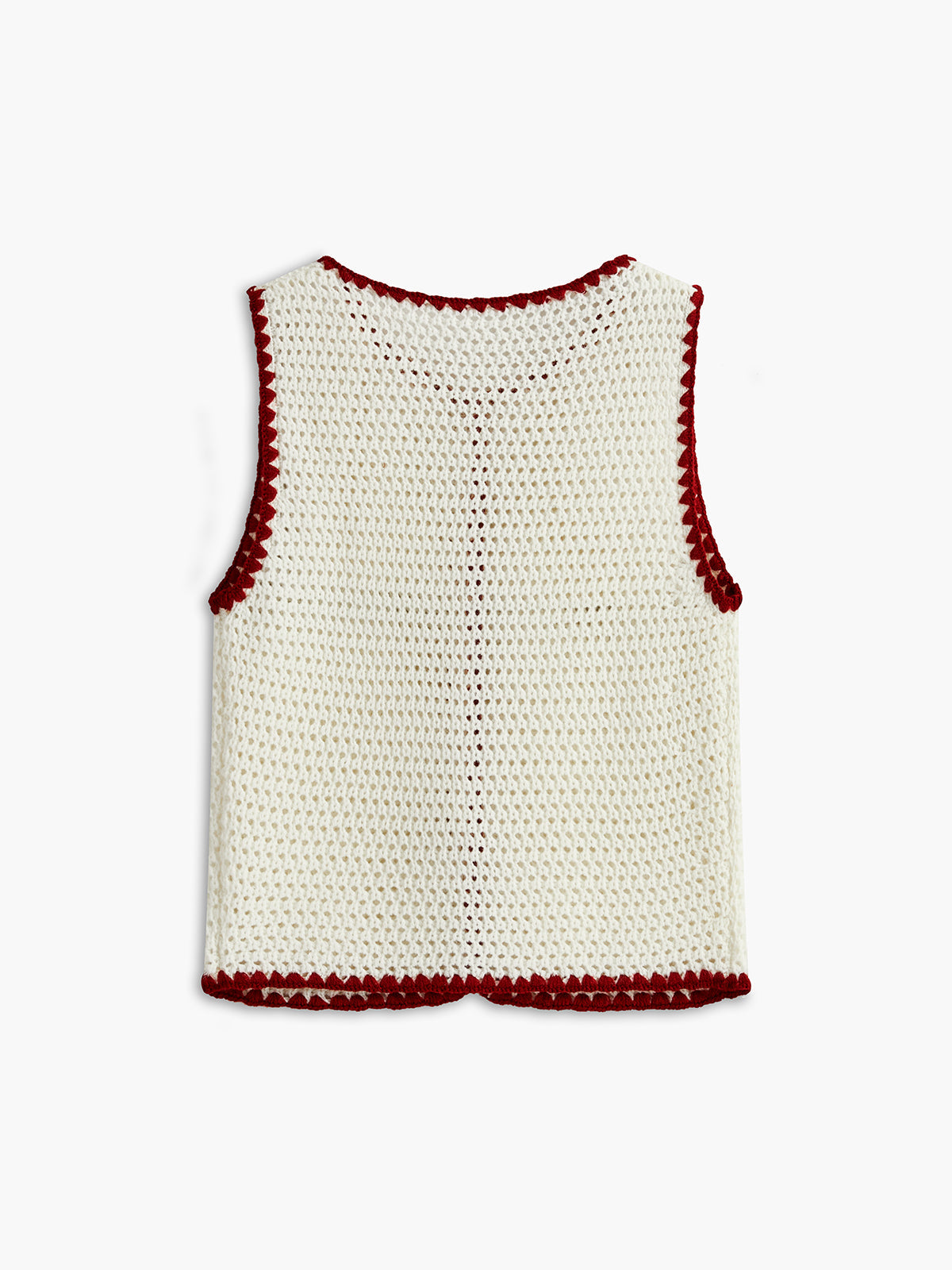 Vest met knopen en contrasterende haakwerkdetails