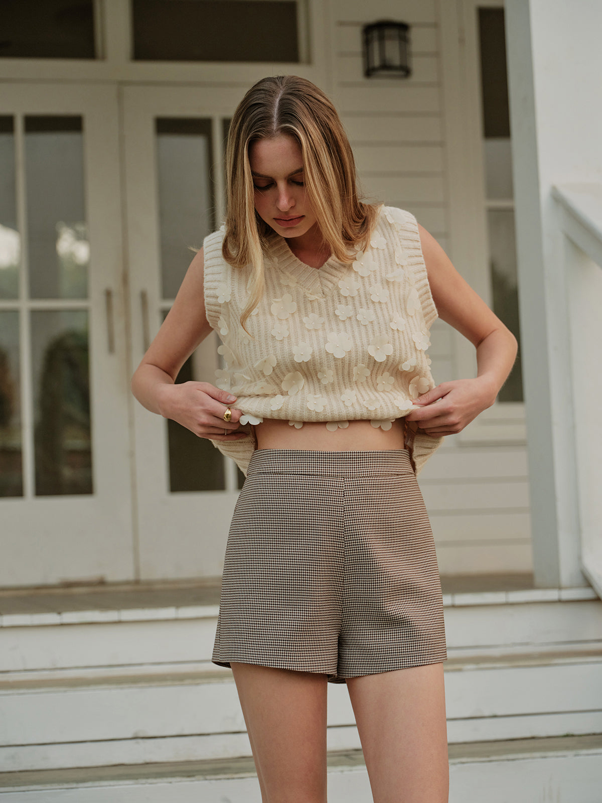 Casual Bloemen Trui Vest