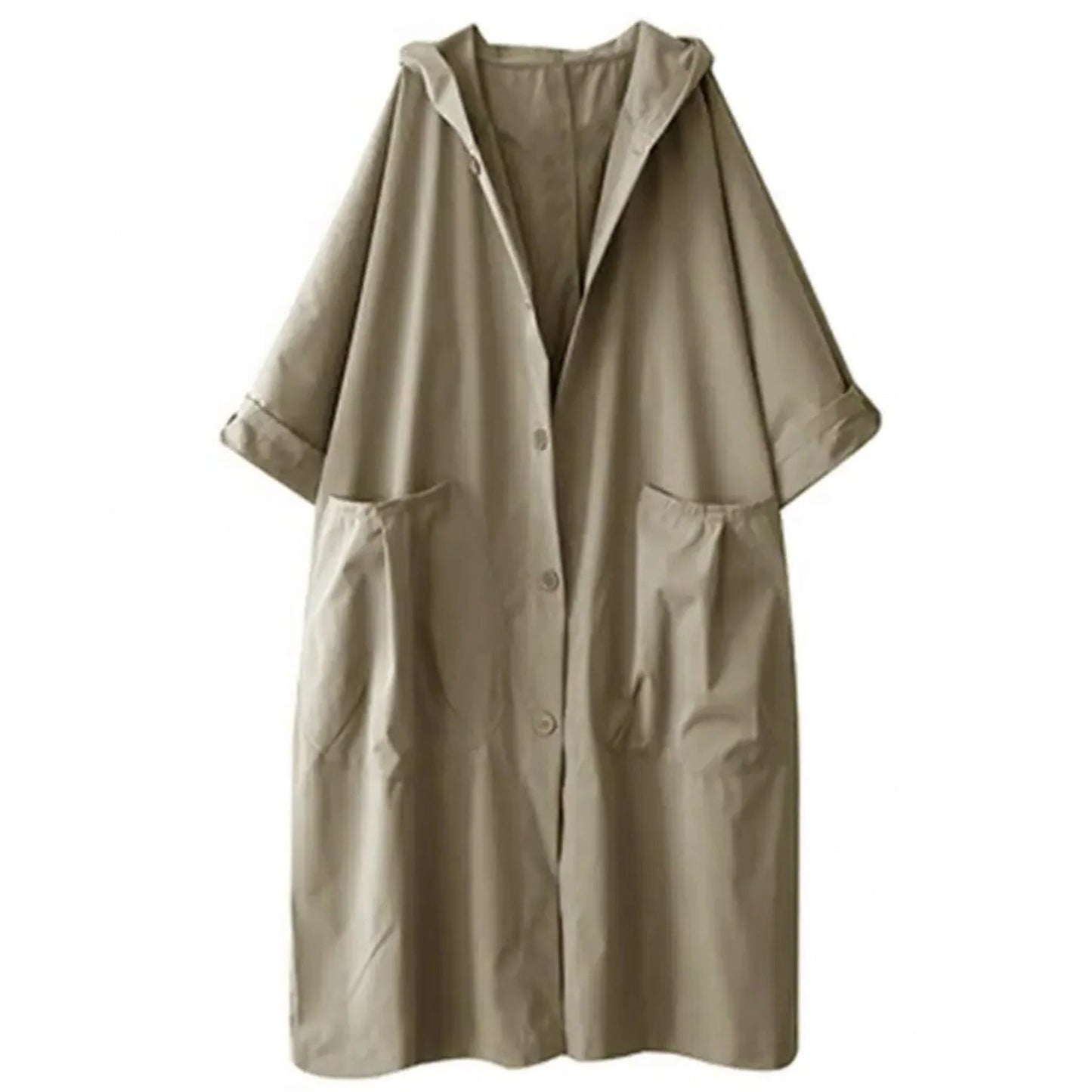 Women's Long Hooded Trench Coat