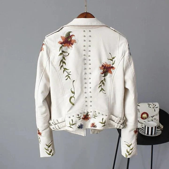 Kort broderad jacka