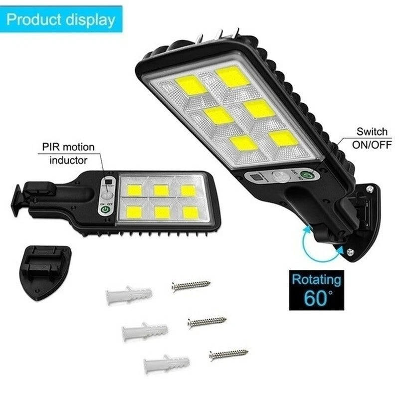 3 szt. zewnętrznych lamp ściennych LED z czujnikiem ruchu i zasilaniem solarnym