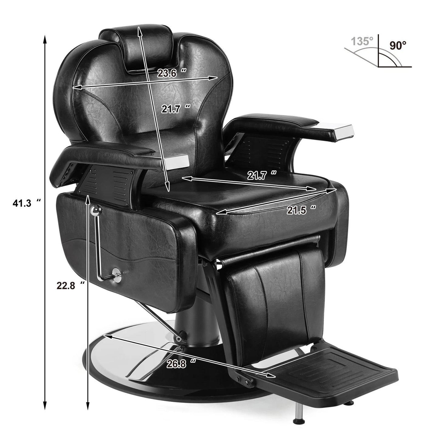 Heavy Duty Stylist Barber Recline Chair
