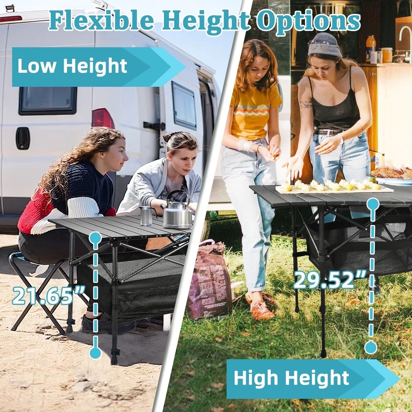 Campingtafel Opvouwbaar met Opbergruimte
