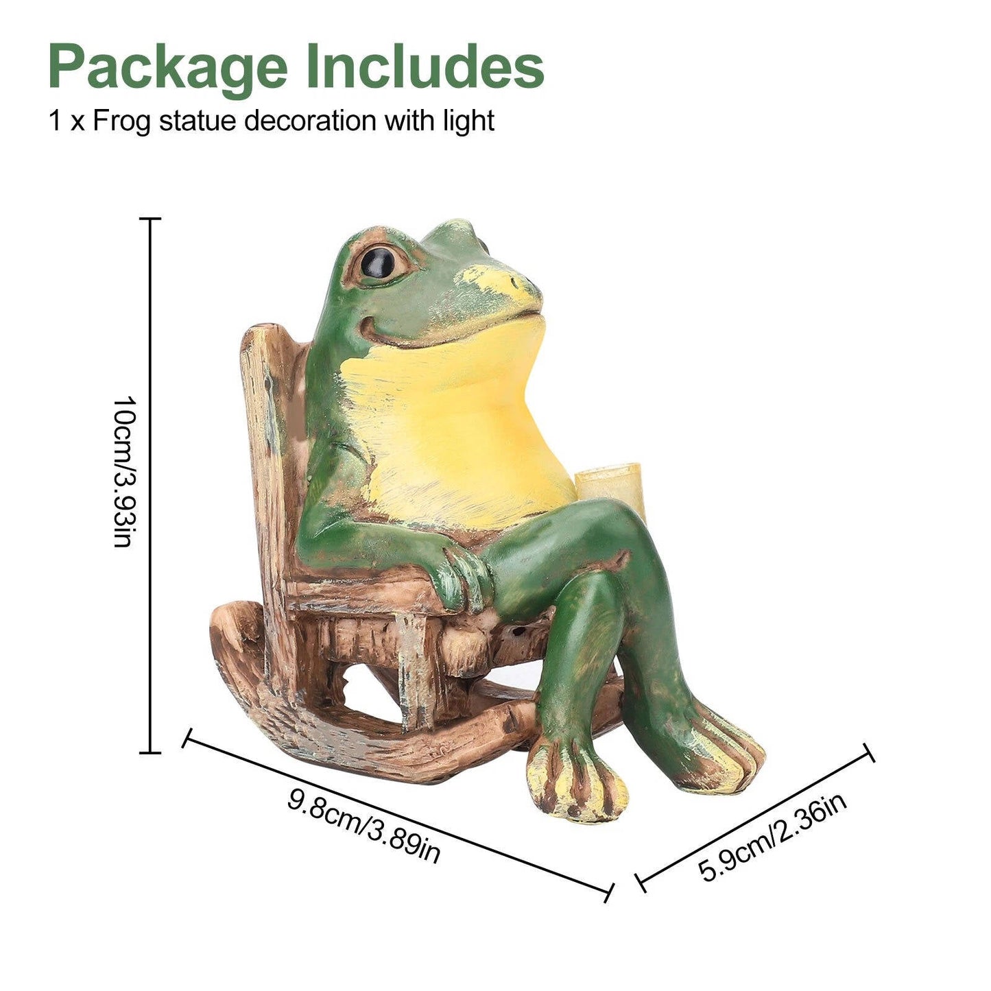 Frog Garden Statue with Light