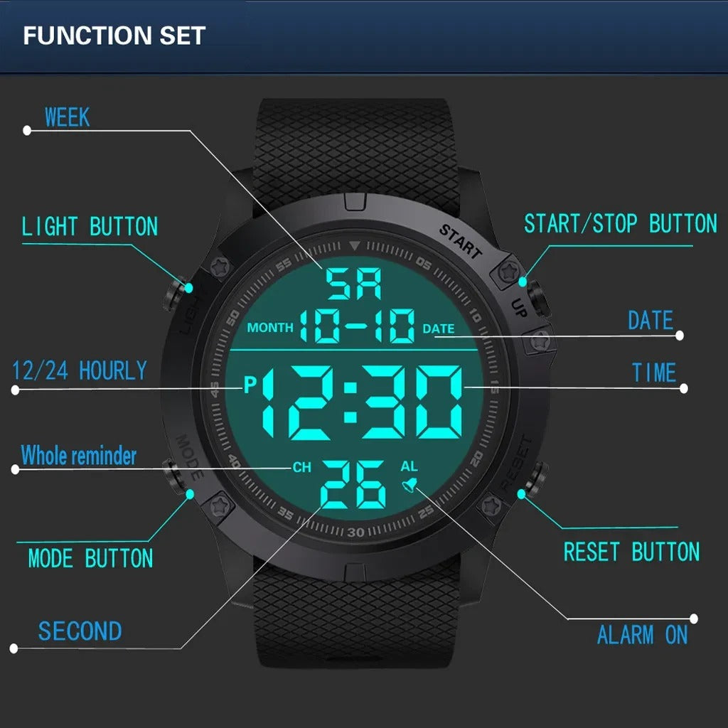Reloj deportivo digital impermeable para hombre