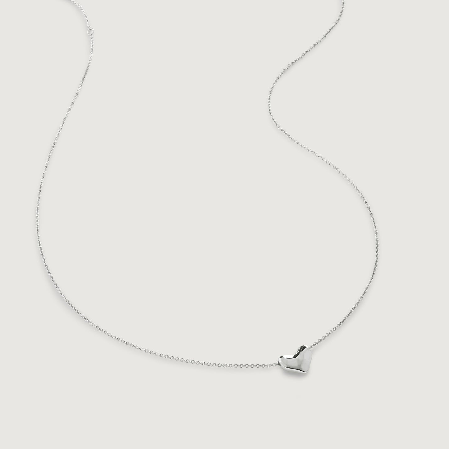 Heart Chain Necklace, 925 Silver, 18K Gold Plated