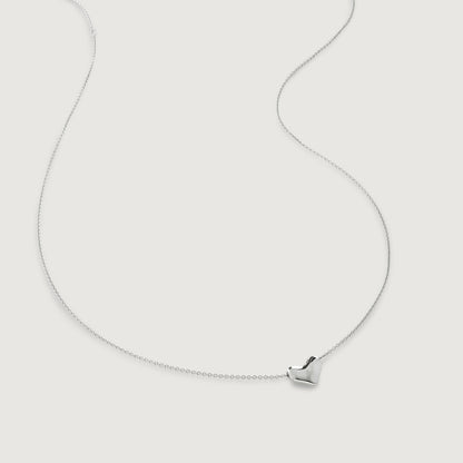Heart Chain Necklace, 925 Silver, 18K Gold Plated