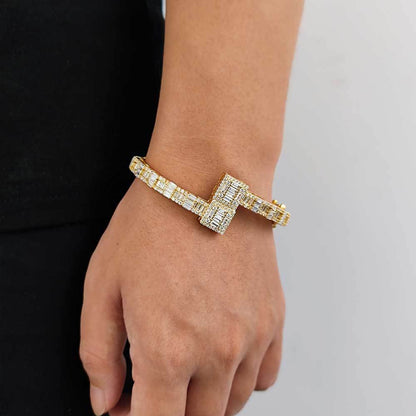 Love Baguette Bangle Bracelet – Gold Plated