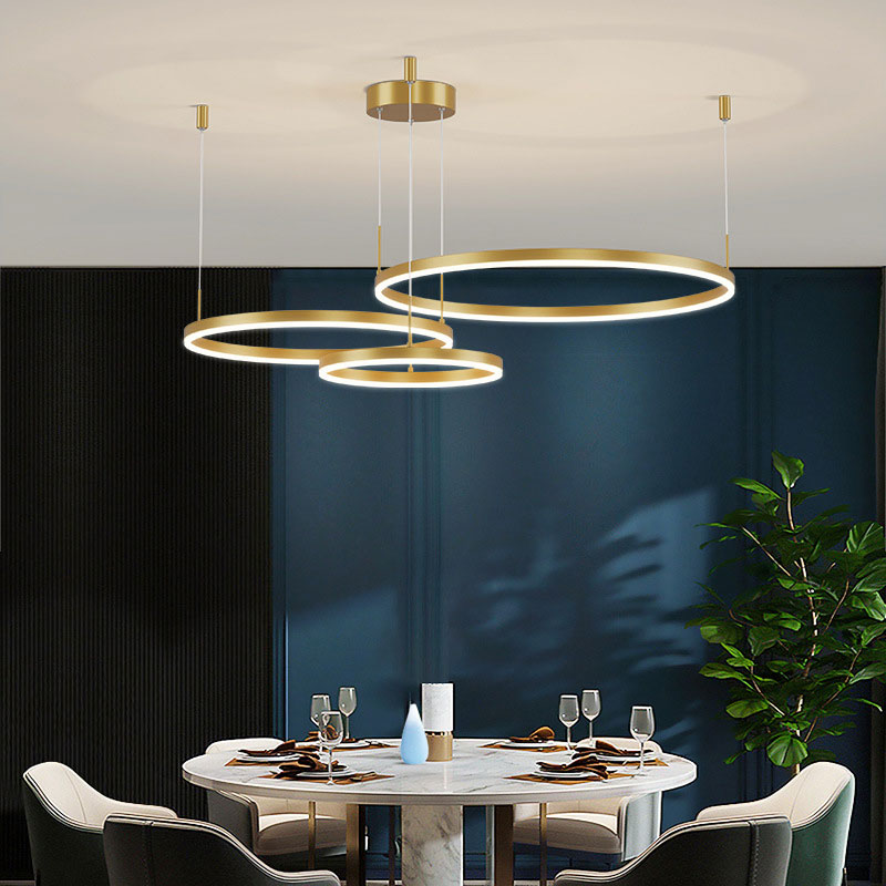 Modern Pendant Light Tir-Circle Black/Gold/Coffee Metal