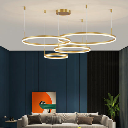 Modern Pendant Light Tir-Circle Black/Gold/Coffee Metal