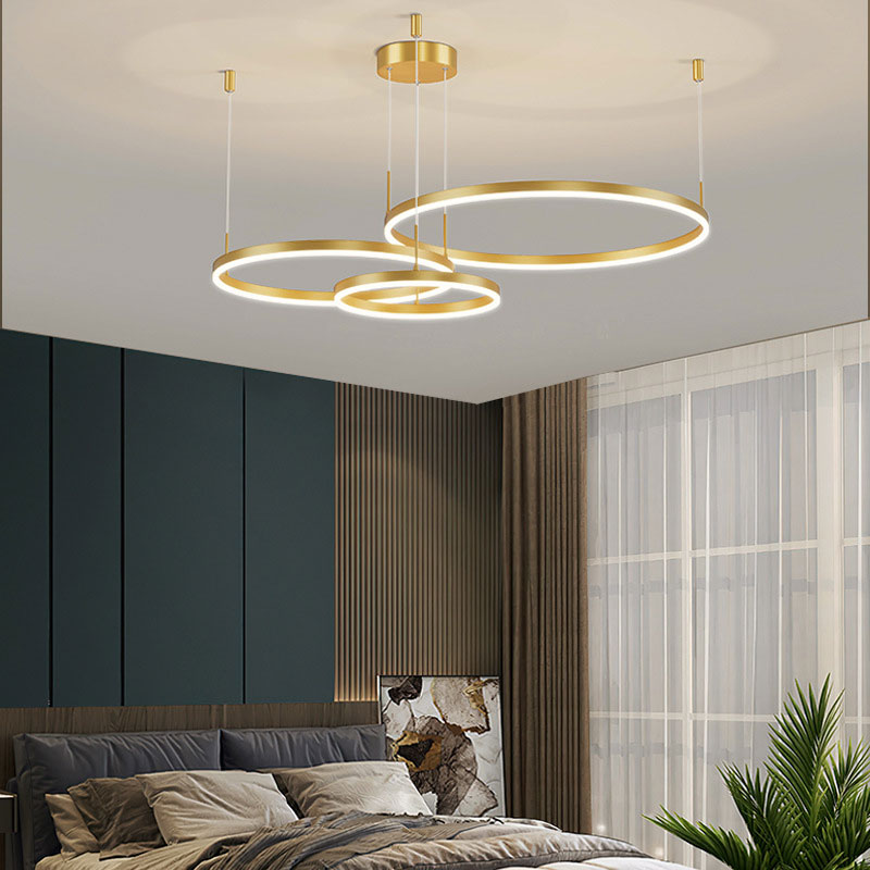 Modern Pendant Light Tir-Circle Black/Gold/Coffee Metal