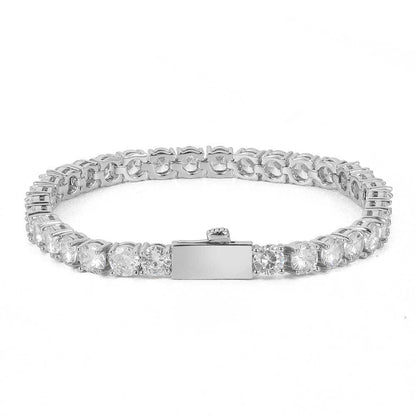 Round Cut Tennis Bracelet – White Gold, 5mm