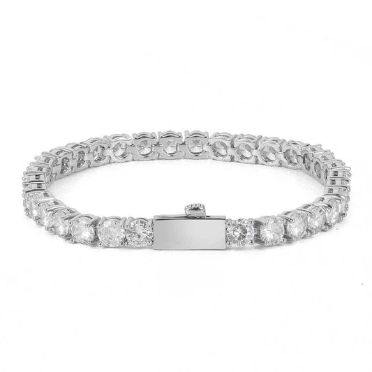Round Cut Tennis Bracelet – White Gold, 5mm