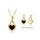 Heart Reversible Pendant Necklace, 925 Silver, 18K Gold Plated, Black Onyx & White Mother-of-Pearl