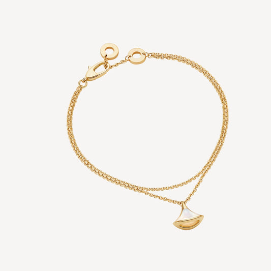 Divas' Dream Bracelet – 925 Silver, 18k Yellow Gold Plated, Mother of Pearl