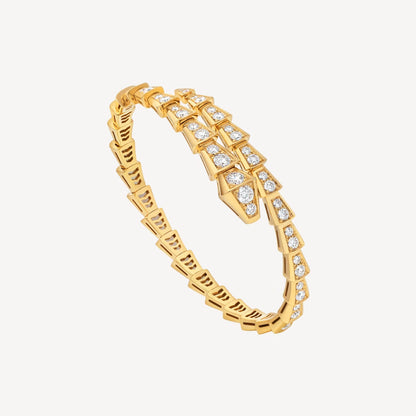 Brazalete Serpenti – Baño de Oro Amarillo de 18k, Pavé de Circonia Cúbica