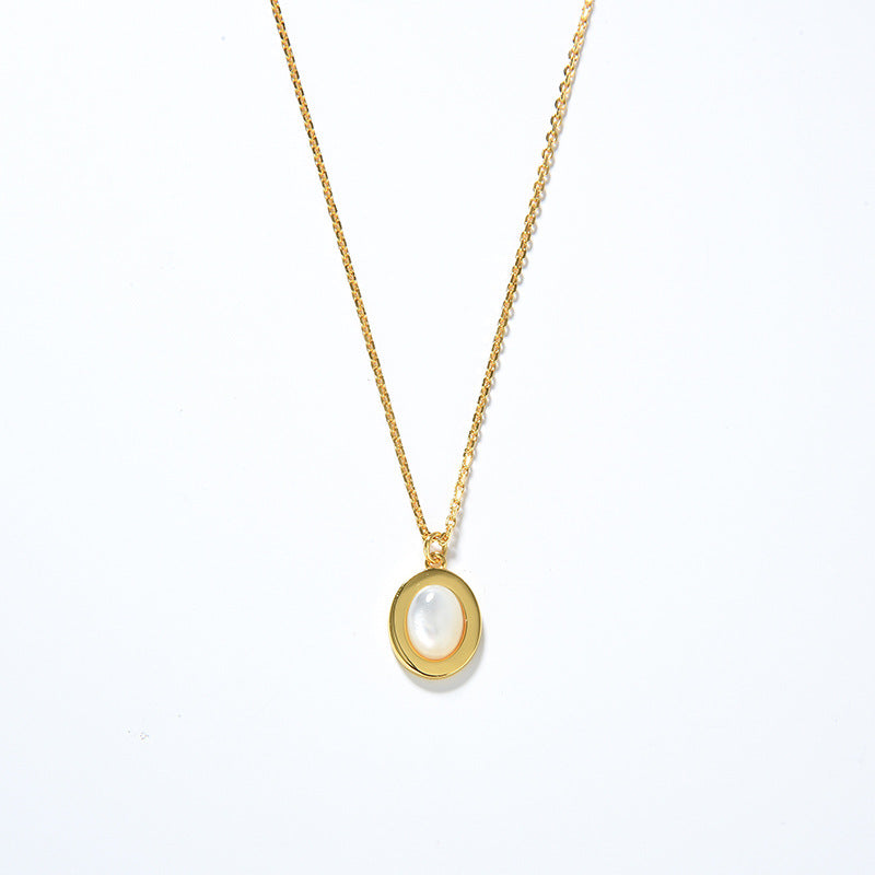 Natural Moonstone Necklace, 925 Silver, 18K Gold Plated