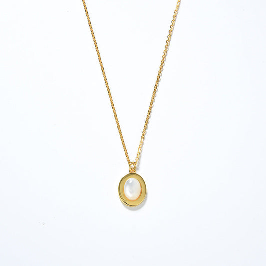 Natural Moonstone Necklace, 925 Silver, 18K Gold Plated