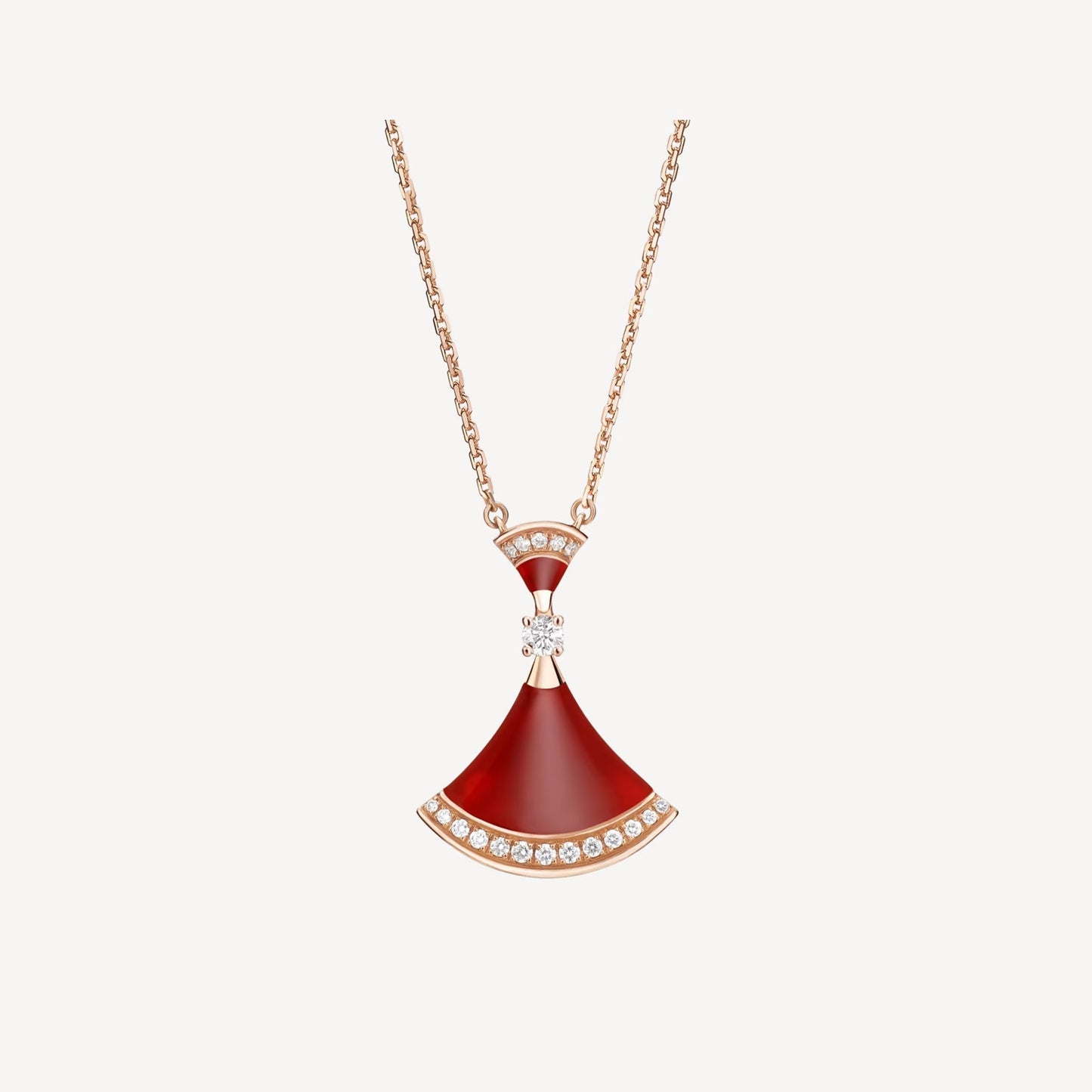 Divas’ Dream Necklace, 925 Silver, 18K Gold Plated, Red Agate