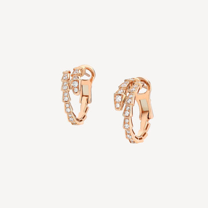 Serpenti Earrings – 925 Silver, 18k Rose Gold Plated with Cubic Zirconia