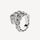 Serpenti V-Ring, 18K White Gold Plated with Cubic Zirconia Pavé