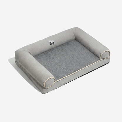 Full support faux fleece and suede orthopedic dog bed