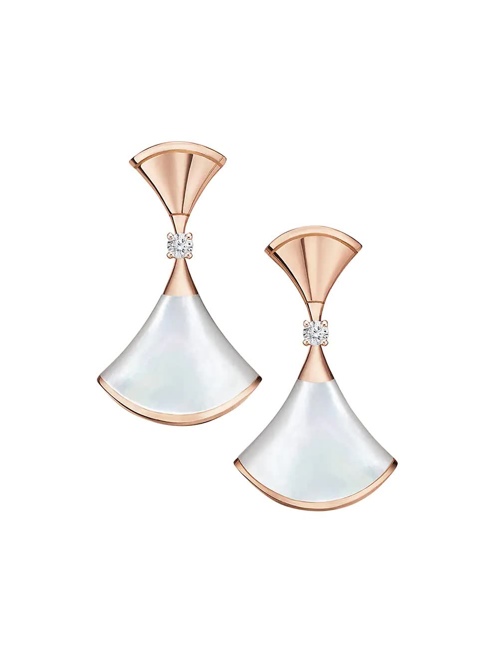 Divas’ Dream Earrings – 925 Silver, 18k Gold Plated with Mother of Pearl