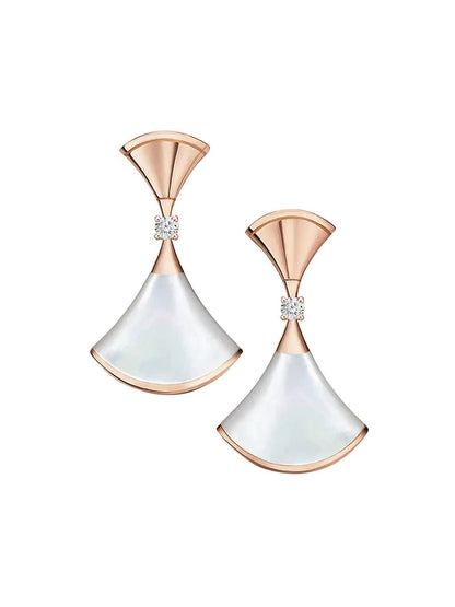 Divas’ Dream Earrings – 925 Silver, 18k Gold Plated with Mother of Pearl