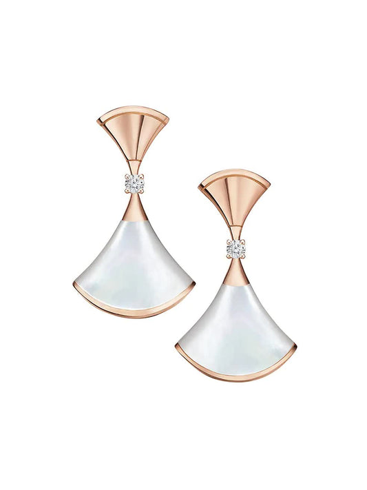 Divas’ Dream Earrings – 925 Silver, 18k Gold Plated with Mother of Pearl