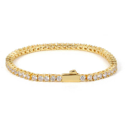 Round Cut Tennis Bracelet – Yellow Gold, 3mm