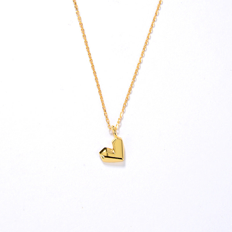 Heart Shaped Necklace, 925 Silver, 18K Gold Plated