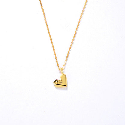 Heart Shaped Necklace, 925 Silver, 18K Gold Plated