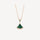 Divas’ Dream Necklace, 925 Silver, 18K Gold Plated, Green Agate