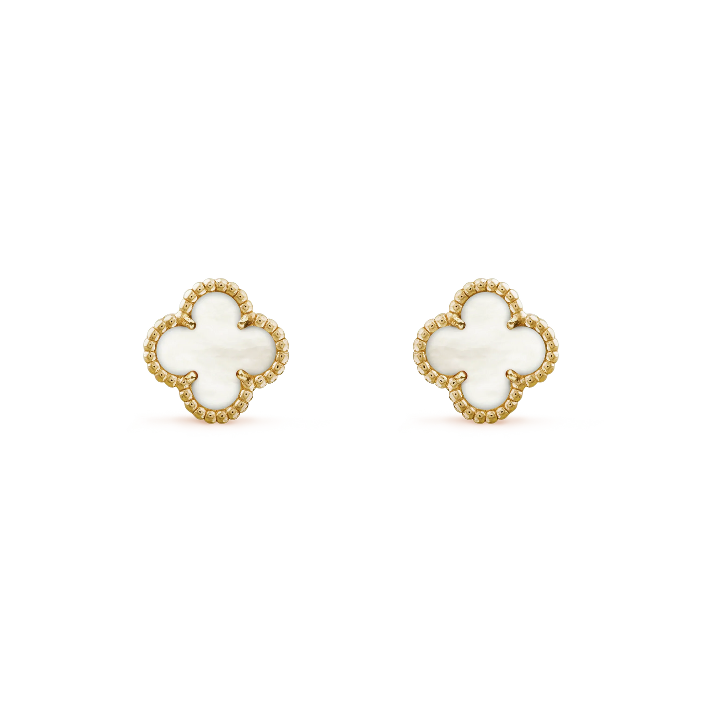 Clover Leaf Ear Studs – 925 Silver, 18k Yellow Gold Plated