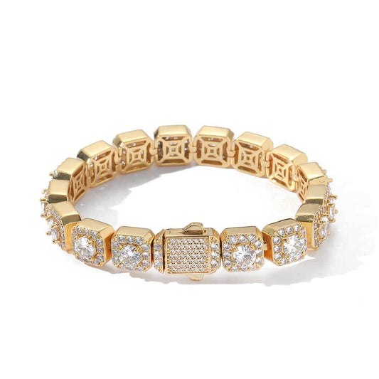 Clustered Tennis Bracelet – Yellow Gold, 10mm