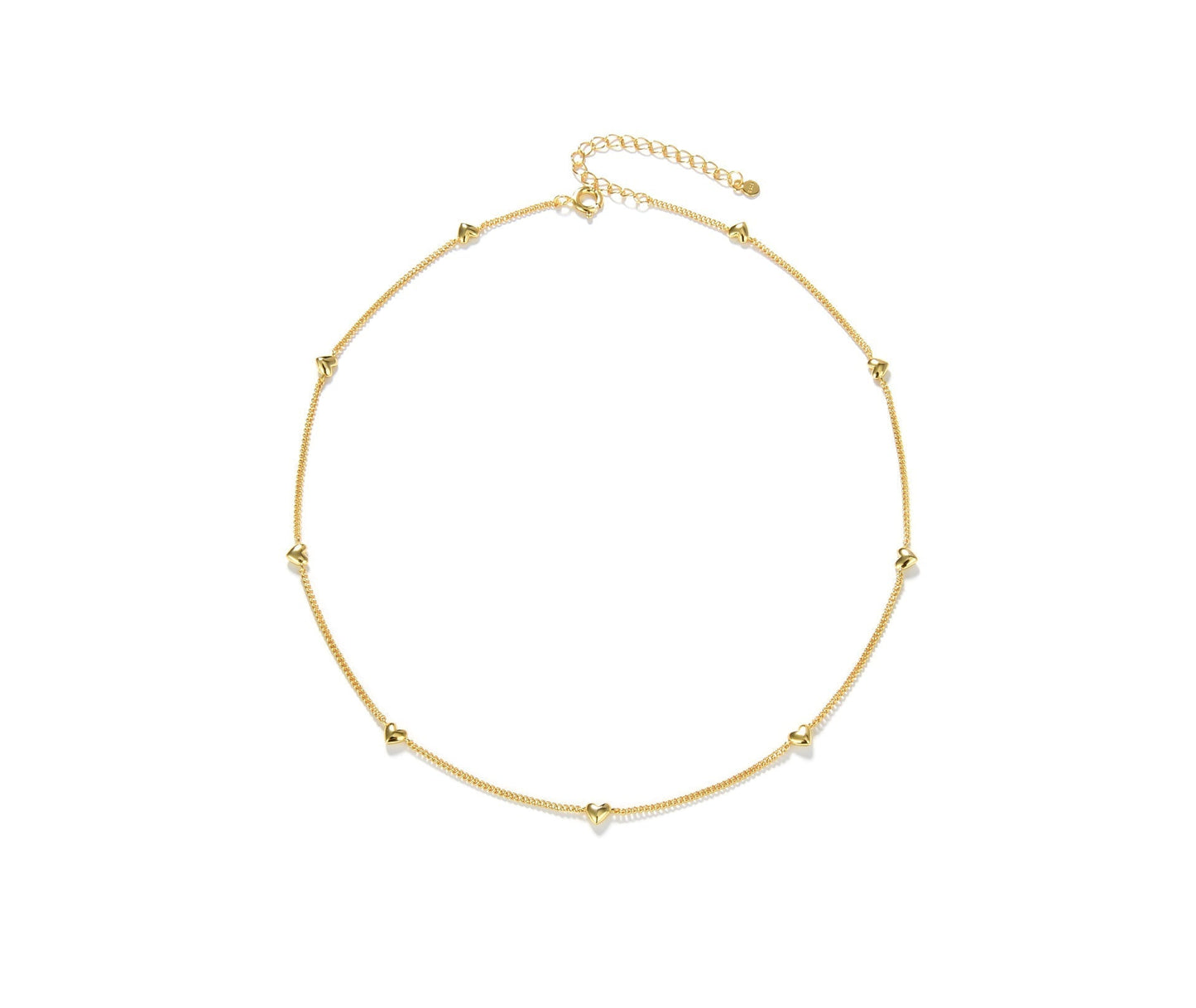 Heart Necklace, 925 Silver, 18K Gold Plated, 9 Motifs