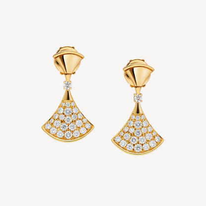 Divas’ Dream Earrings – 925 Silver, 18k Yellow Gold Plated with Cubic Zirconia
