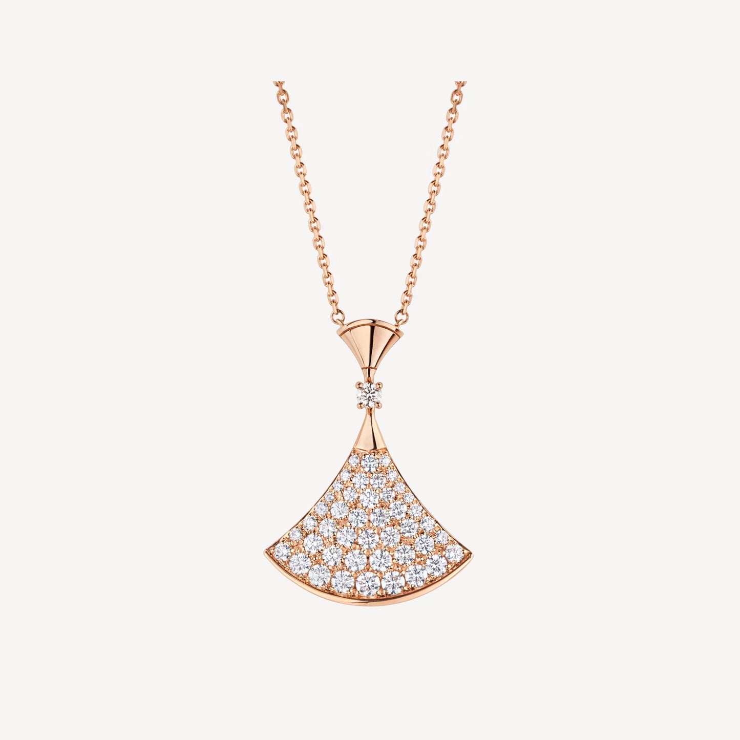 Divas’ Dream Necklace, 925 Silver, 18K Rose Gold Plated, Cubic Zircon Pave