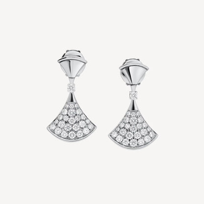 Divas’ Dream Earrings – 925 Silver, 18k White Gold Plated with Cubic Zirconia