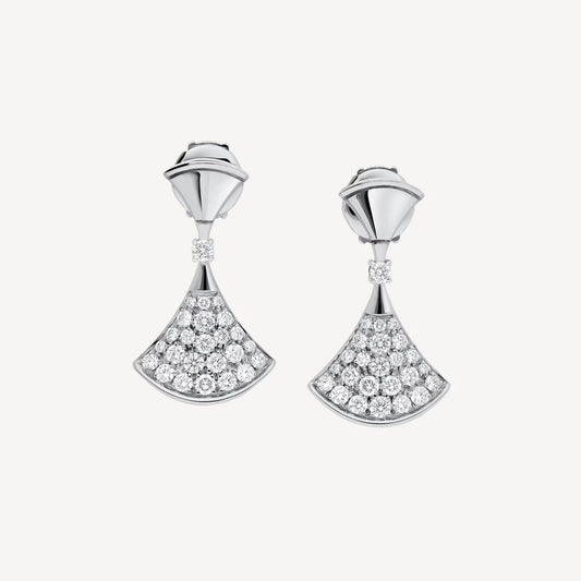Divas’ Dream Earrings – 925 Silver, 18k White Gold Plated with Cubic Zirconia