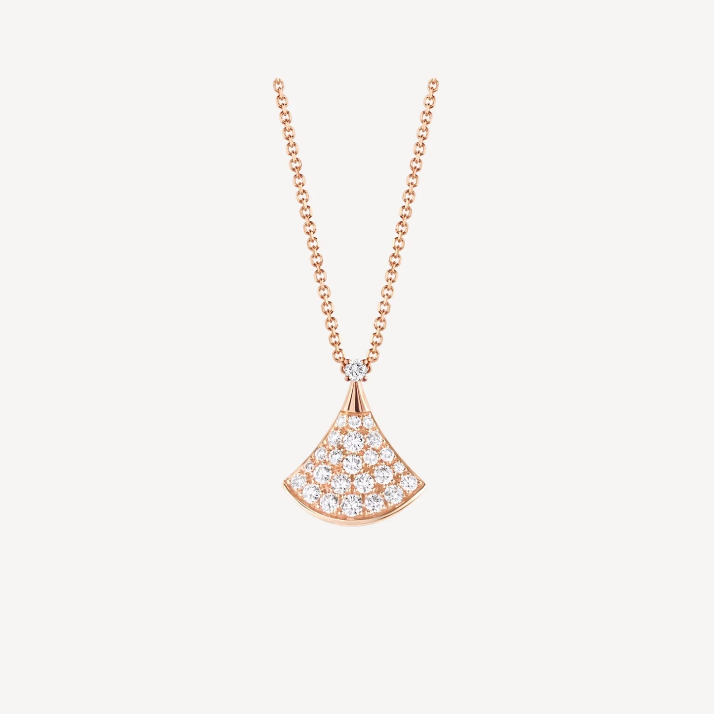 Divas’ Dream Necklace, 18K Rose Gold Plated, Cubic Zircon Pave