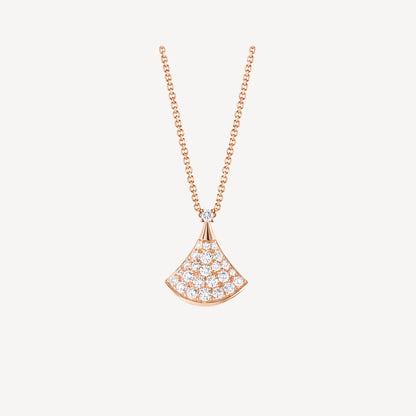 Divas’ Dream Necklace, 18K Rose Gold Plated, Cubic Zircon Pave