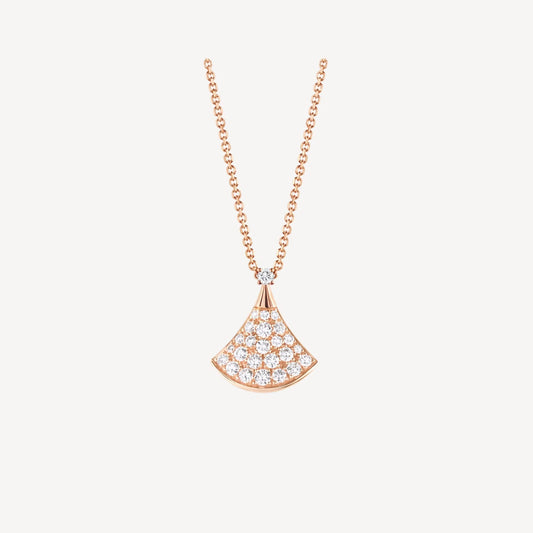 Divas’ Dream Necklace, 18K Rose Gold Plated, Cubic Zircon Pave