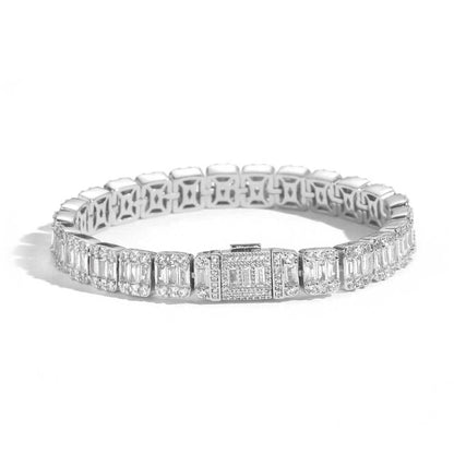 Baguette Tennis Bracelet – White Gold, 8mm