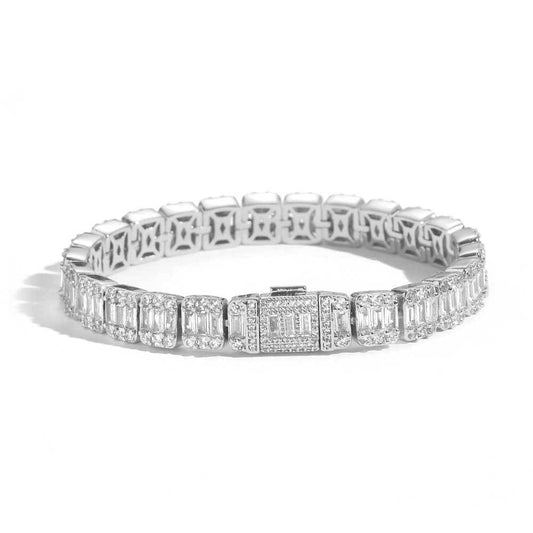 Baguette Tennis Bracelet – White Gold, 8mm