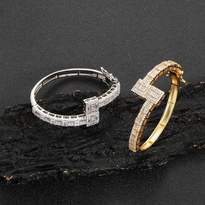 Love Baguette Bangle Bracelet – Gold Plated