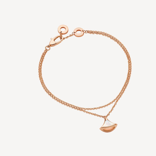 Divas' Dream Bracelet – 925 Silver, 18k Rose Gold Plated, Mother of Pearl