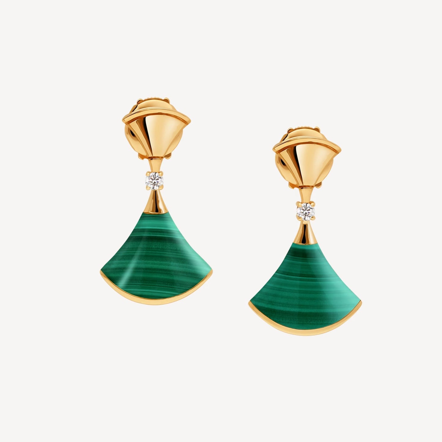 Divas’ Dream Earrings – 925 Silver, 18k Yellow Gold Plated with Green Agate