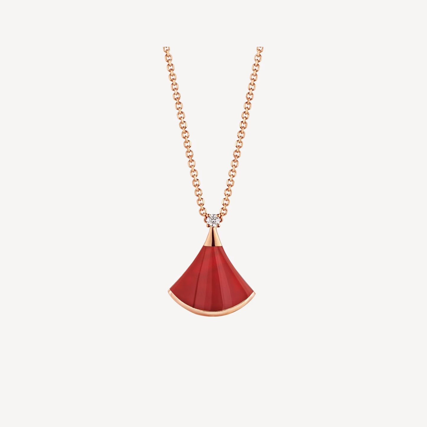 Divas’ Dream Necklace, 925 Silver, 18K Rose Gold Plated, Red Agate