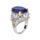 Royal Sapphire Ring, 18K Gold Plated with Cubic Zirconia